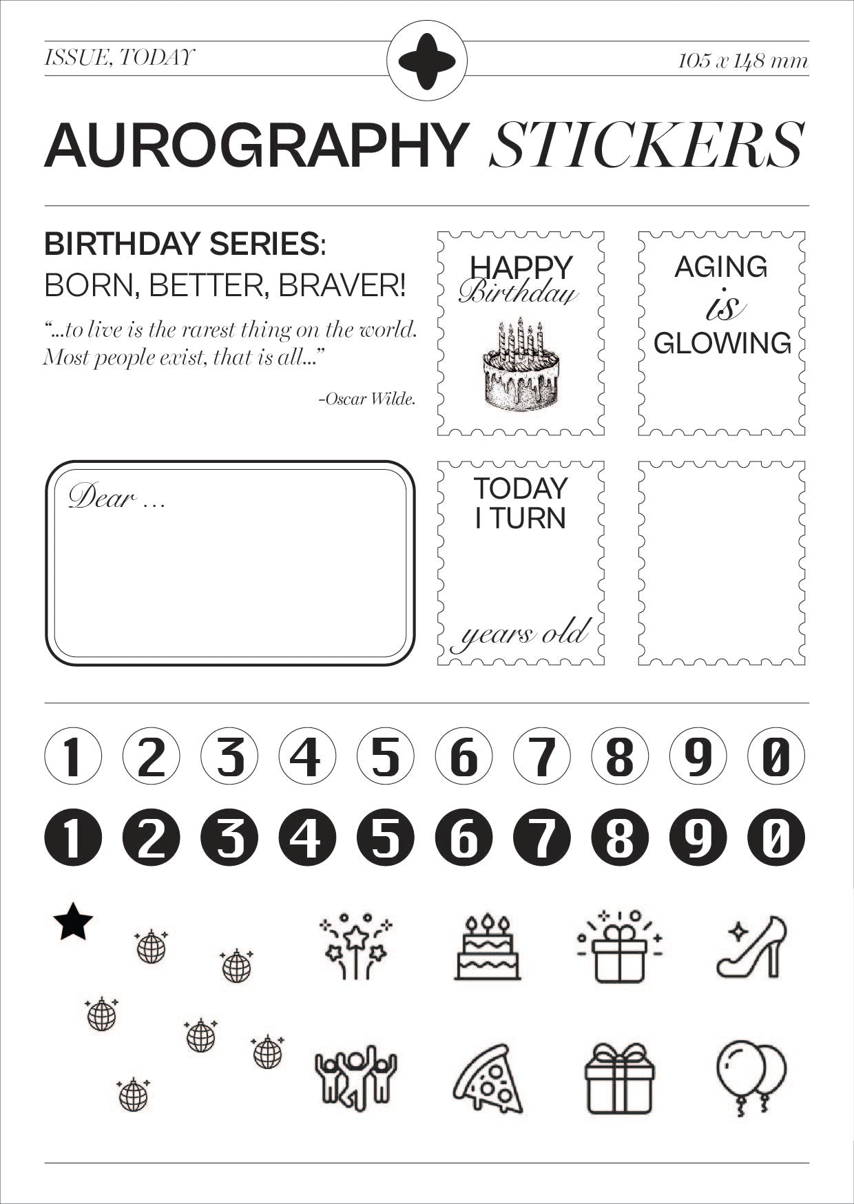 Aurography Stickers - Birthday Series